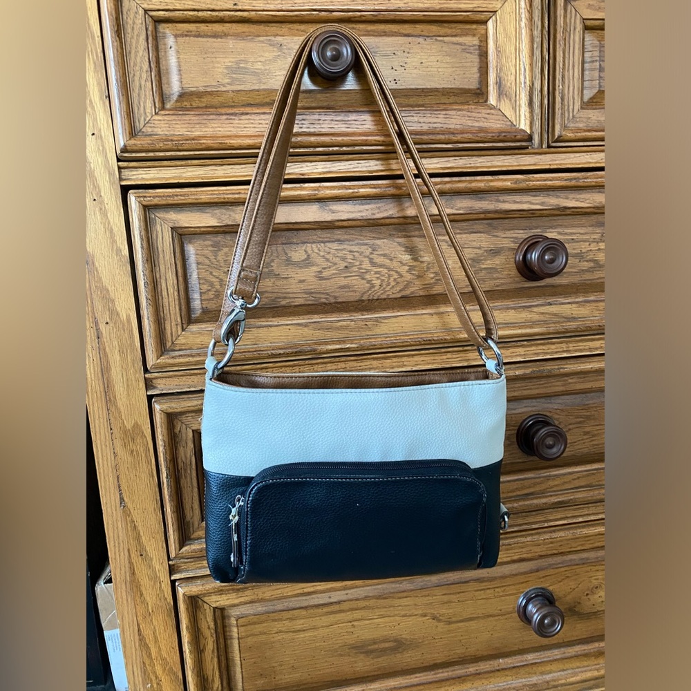 White black Tignanello crossbody purse